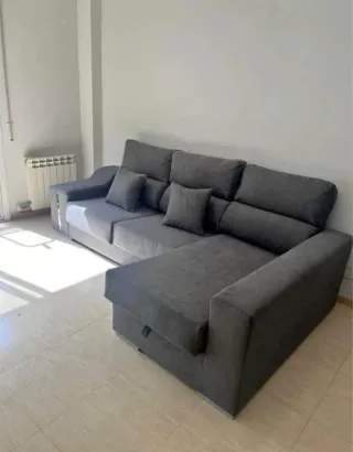 Sofá modular gris tela