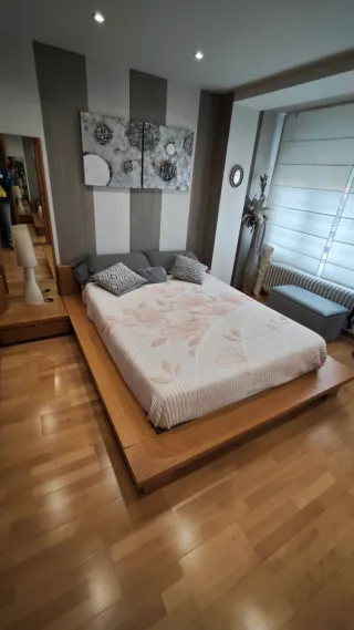 Cama completa madera (canapé + somier + colchón)