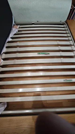 Cama completa madera (canapé + somier + colchón)