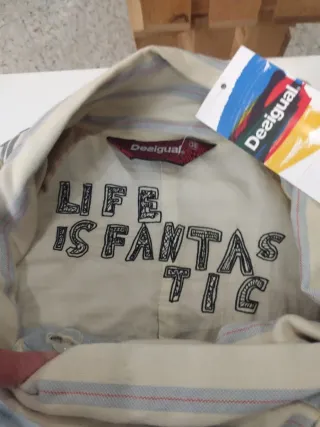 Chaqueta Desigual Beige y Azul