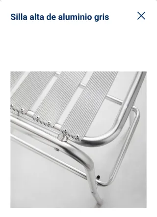 Lote 8 Sillas Altas Aluminio Gris 50 €/ud