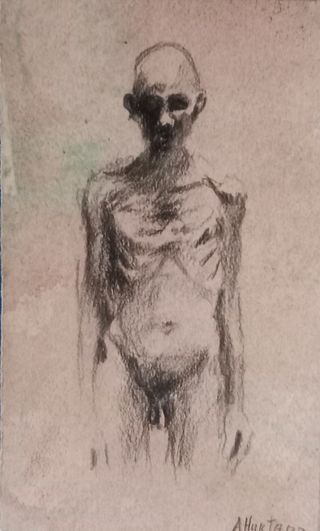 Cuadro Carbón Figura Humana