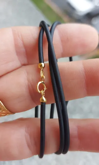 Collana Oro Giallo 750 caucciù