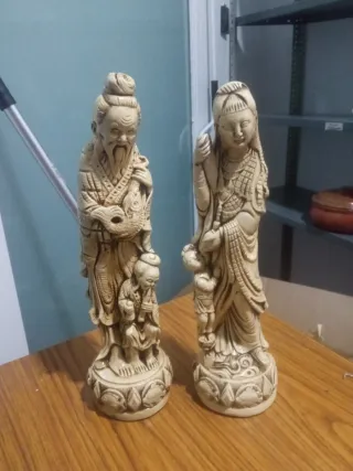 Pareja Figuras Japonesas Antiguas