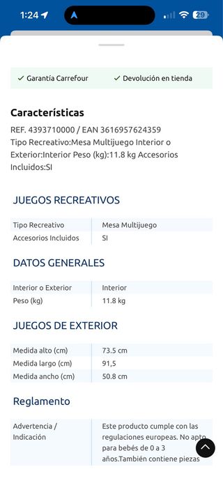 Mesa Multijuegos 3 en 1 TOPLIFE