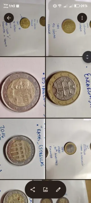 Lote de Monedas y Billetes Variados