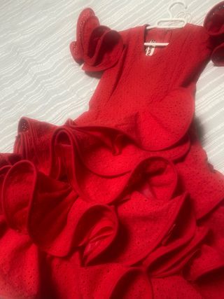 Vestido flamenco rojo volantes