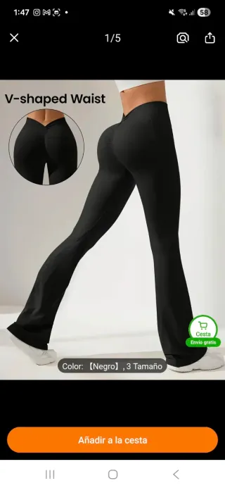 Pantalones de gimnasio negros V-shaped Waist