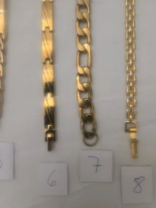 Pulseras chapadas en oro anchas