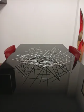 Centro de mesa moderno cristal y metal