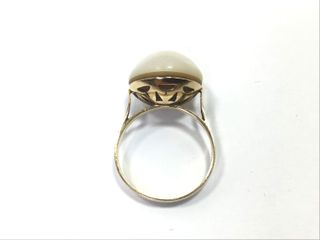 anillo oro 18k con piedra con perla
