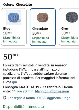 Pouf poggiapiedi lavorato a maglia