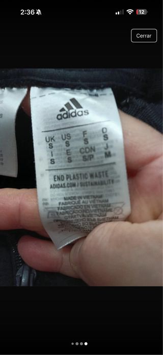 Chándal original Adidas  Hombre Talla S Negro