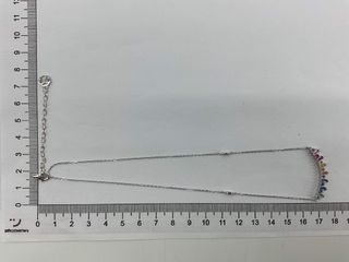 cadena plata 925mm con piedra con circonita 19 2.5cm