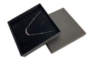 cadena plata 925mm con piedra con circonita 19 2.5cm