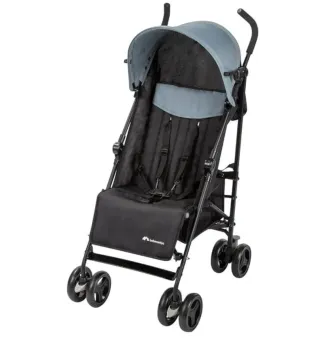 Minicuna gris con ruedas y cesta