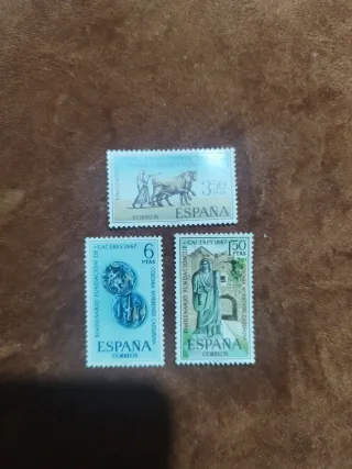 3 Sellos España Caceres 1967