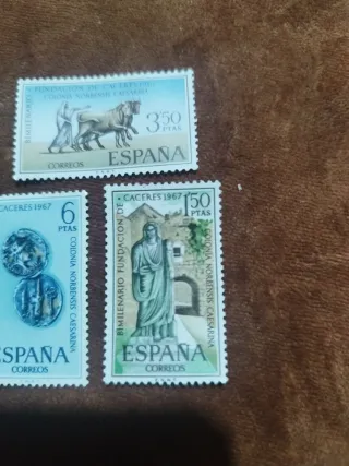 3 Sellos España Caceres 1967