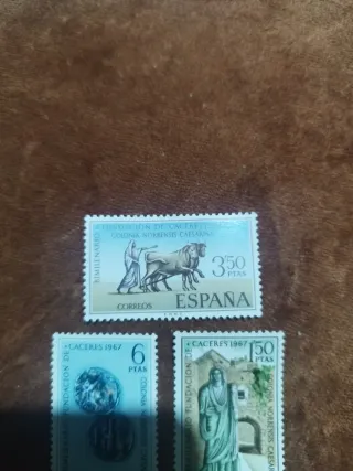3 Sellos España Caceres 1967
