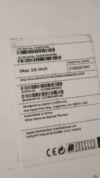 Scatola iMac 24 Apple Bianca