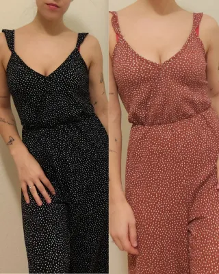 Lote 2 monos lunares negro y marrón