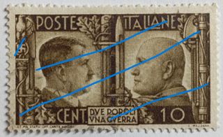 Sello Italia 1941 Mussolini 10 Cent.