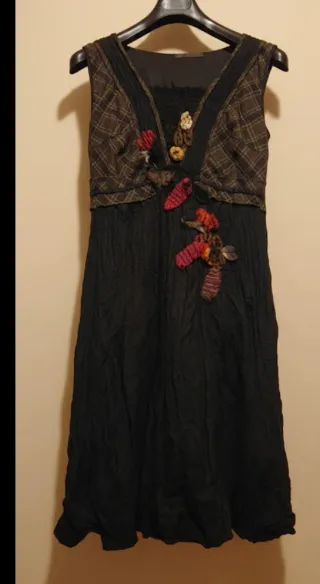 Vestido Negro Bohemio Artesanal 44