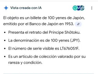Billete 100 Yenes Japón 1953 UNC