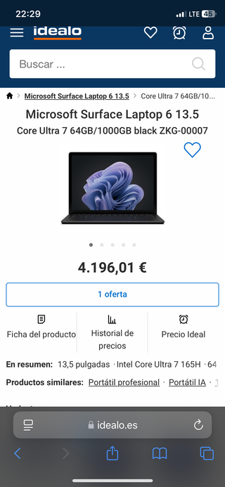 Microsoft Surface Laptop 6 1TB SSD 64GB RAM Negro