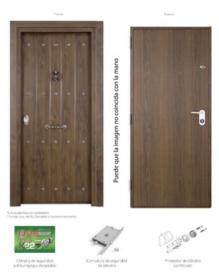 PUERTA ACORAZADA NOGAL RUSTICA