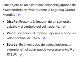 5 Sen Japón 1944 Billete UNC