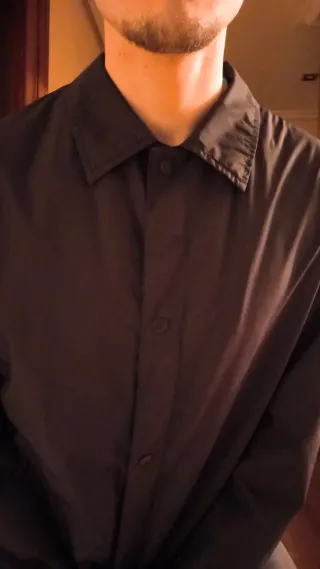 Abrigo Largo Hombre Negro Gabardina