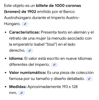 Billete 1000 Coronas Austrohúngaro 1902