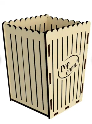 Caja de palomitas de madera.