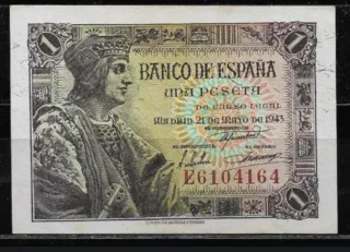 Billete 1 Peseta Banco de España 1943