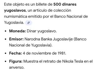 Yugoslavia 500 Dinara 1981 Billete
