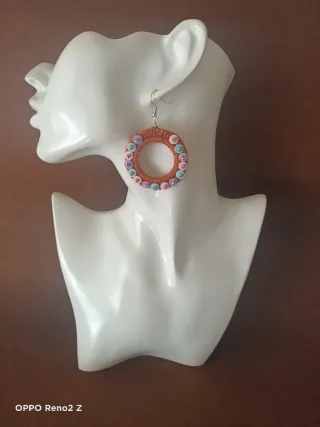 Pendientes Aro Crochet Multicolor