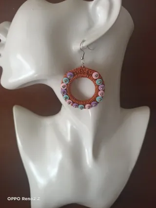 Pendientes Aro Crochet Multicolor