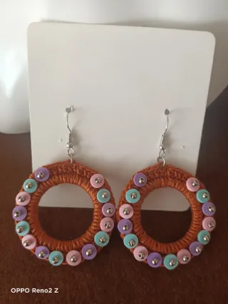 Pendientes Aro Crochet Multicolor