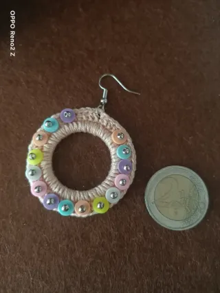 Pendientes Aro Crochet Multicolor