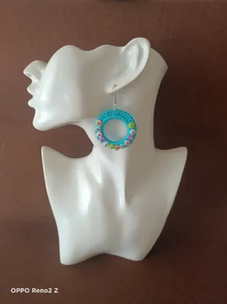 Pendientes Aro Crochet Multicolor