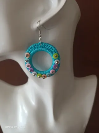 Pendientes Aro Crochet Multicolor