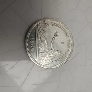 Una Peseta 1869, 200 piezas en Kg original plata