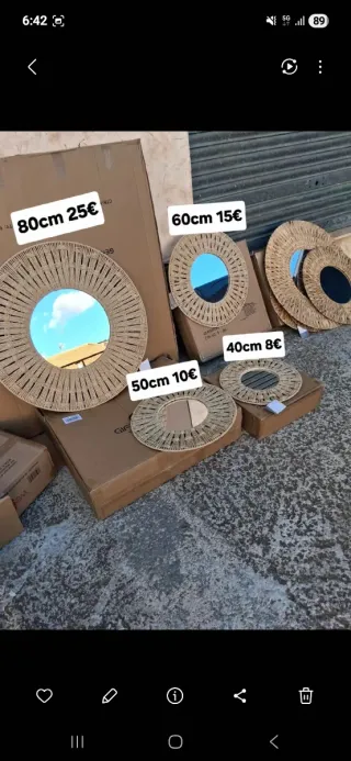 Espejo redondo cuerda 60cm