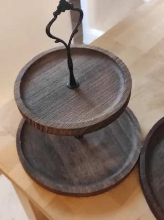 Alzatina 2 livelli legno e metallo