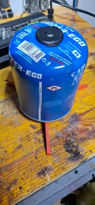 Quemador gas y soporte botella camping