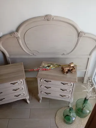 Cabecero de madera romántico yute