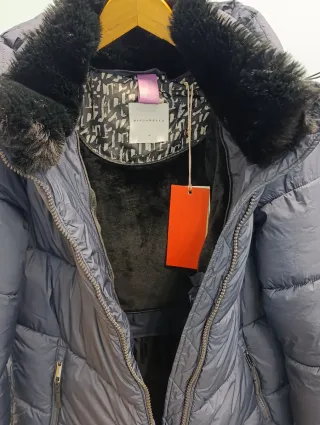 Abrigo azul marino impermeable Ecopluma