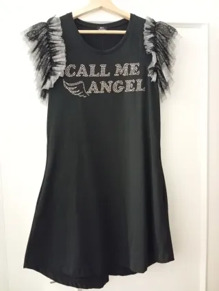 Vestido Negro Ibiza Stones, Alas de Ángel