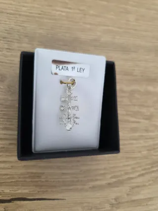 Colgante Cruz Caravaca Plata 1ª Ley 925